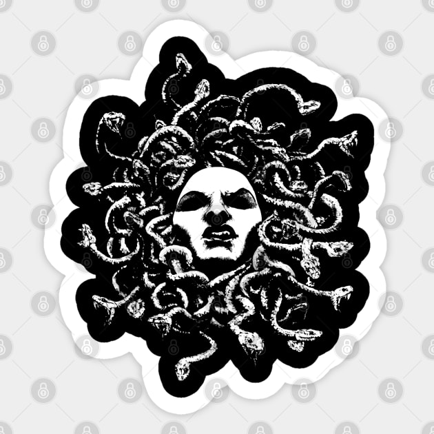 Medusa Sticker by Cyborg One